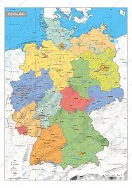 Kaart van duitsland met daar op aangegeven de de mooiste vakantiegebieden. Duitsland Schoolkaart Staatkundig 1662 Kaarten En Atlassen Nl