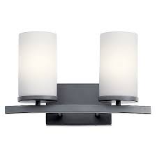 Neatly designed, the winslow vanity light by kichler fills the bath or powder room area with beautiful illumination. Kichler Crosby Vanity Light Ylighting Com