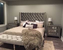 Crystal Button Tufted Velvet Headboard With By Samanthadanielle Tufted Headboard Bedroom Bedroom Headboard Bedroom Decor