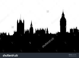 Image Shutterstock Com Z Stock Photo Black And White Silhouette Of London Houses Of Parliament And London Skyline Silhouette London Skyline Skyline Silhouette