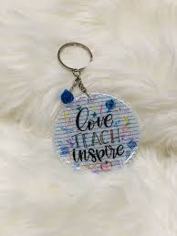 Excited To Share The Latest Addition To My Etsy Shop Teacher Glitter Keychain Https Etsy Me 2nnbcye Acces Diy Resin Keychain Keychain Design Teacher Gifts