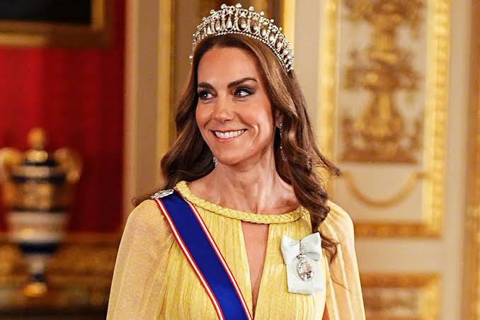 Kate Middleton Makes Showstopping Entrance in Yellow Gown for Rare Tiara  Moment