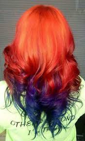 Orange And Purple Curls Hair Styles Long Hair Styles Cool Hair Color