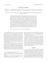 Research critique psychology sample is handy for you to explore on this site. Pdf Samples In Applied Psychology Over A Decade Of Research In Review
