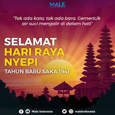 Selamat Hari Raya Nyepi Tahun Baru Saka 1941 Brosur Kartun Poster