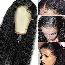 Amazon Com Deep Wave Lace Front Wigs 24 Inch Deep Wave Wigs With Baby Hair 100 Unprocessed Brazilian Virgin Hair Wigs With Lace Frontal Wigs Pre Plucked Wet And Wavy Human Hair