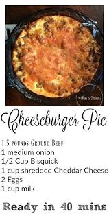 Bisquick Impossible Cheeseburger Pie Recipe Cheeseburger Pie Recipe In 2020 With Images Cheeseburger Pie Cooking Recipes Carbquik Recipes