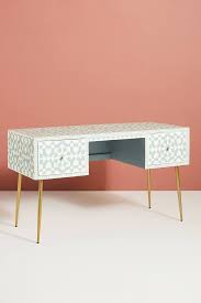 Moroccan Inlay Desk In 2020 Bone Inlay Furniture Bone Inlay Inlay Furniture