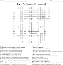 The seven continents of the world are numbered and students can fill in the continent's name in the corresponding blank space. Oceans Crossword Puzzle Wordmint