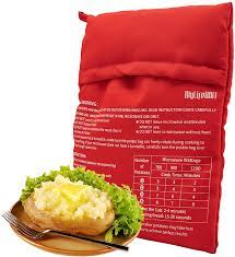 Microwave at full power 5 minutes, then carefully. Amazon Com Mylifeunit Microwave Potato Bag Baked Potato Microwave Baking Bag Red Kitchen Dining