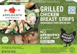 Includes a simple grilled chicken marinade recipe that makes the most tender and juicy grilled chicken and a delicious pesto ranch dressing everyone will love. Products Grilled Chicken Strips Natural Grilled Chicken Breast Strips Applegate