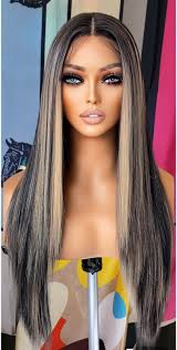 Sexy honey blonde highlighted straight HD lace front wig