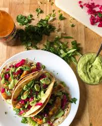 Come on in the room y'all!!! Vegan Fish Tacos With Avocado Crema Vidrology