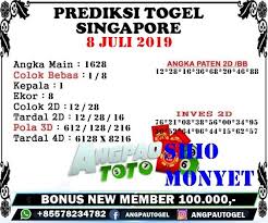 Berikut kami sajikan angka wajib hadir atau angka ikut 2d belakang sebagai perbandingan sebelum melakukan betting di bo kepercayaan masing masing. Bocoran Sgp 8juli 2019