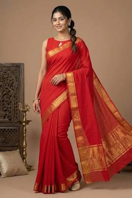 Authentic Mangalagiri handloom cotton saree, AI generated