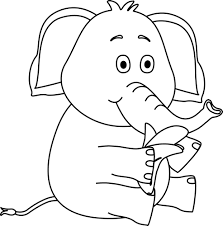 Black And White Elephant Eating A Banana Elephant Eating White Elephant Elephant