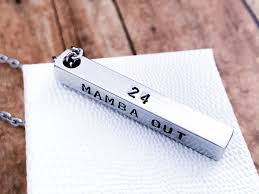 Rip Kobe Bryant Remember Kobe Bar Necklace Mamba Out Basketball Player Jewelry Bar Necklace Kobe Bryant Jewelry