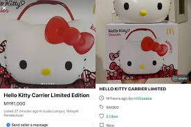 Ergobaby original baby doll carrier, limited edition classic hello kitty. Hello Kitty Fever Malaysians Reselling Mcd Hello Kitty Carrier For Up To Rm3 000 Lifestyle Rojak Daily