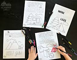 Going camping coloring sheet to print out with bible verse at devo. Free Printable Camping Coloring Pages Glamper Life
