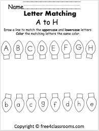 Students must match upper case letters to their lower case equivalent letters. Free Christmas Letter Matching Worksheet A To H Free4classrooms