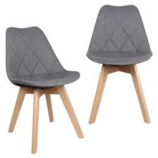 In our store, you will find new furniture, lighting, and accessories to complement your home or office. Fabric Kitchen Dining Chairs With Wooden Legs Gray Moustache 2 Pack