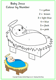 Baby Jesus Colour By Number The Nativity Story Christmas Color By Number Christian Coloring