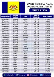 Waktu terlarang sholat yang ketiga: Jadual Berbuka Puasa Imsak Kuala Lumpur Putrajaya Dan Labuan 2021