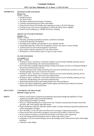 Try it yourself to see that writing an effective. Water Engineer Resume Samples Velvet Jobs