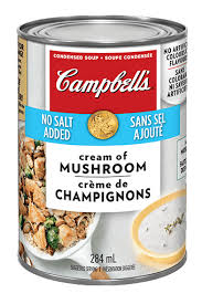 The secret is in the mushrooms. Campbell S Condensed No Salt Added Cream Of Mushroom Soup Campbell Company Of Canada