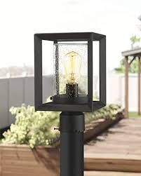 The best outdoor post light products and inexpensive outdoor post light fixtures can be found on sale and attached to existing standard pillars. Emliviar Post Lights Outdoor Fixture 1 Light Lamp Post Lantern Black Finish Seeded Glass 2083p Bk Farmhouse Goals