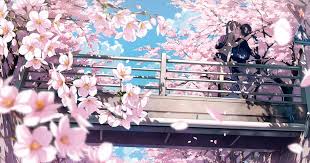 The cherry blossom aesthetic is one of the most prominent images . Download 1920x1080 Wallpaper Cherry Blossom Anime Couple Cherry Blossom Wallpaper Trees O Cherry Blossom Wallpaper Anime Cherry Blossom Cherry Blossom Drawing