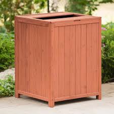 Leisure Season Patio Trash Receptacle Tr6565 The Home Depot Our series of metal and wooden garbage can storage enclosures provide a safe place to house your trash cans.