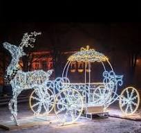LED 3D Motify Metal Craft Deer Sleigh for Outdoor Christmas ...