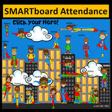 Smart Board Attendance Super Heroes Superhero Classroom