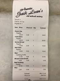 Ver todas as 212 avaliações de auntie gaik lean's. The Bill Picture Of Auntie Gaik Lean S Penang Island Tripadvisor