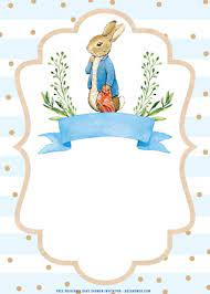 Free Printable Watercolor Peter The Rabbit Baby Shower Invitation Templates F Rabbit Baby Shower Rabbit Baby Shower Invitations Peter Rabbit Illustration