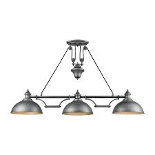 Ceiling mounted light fixtures recalled by thomas lighting due to fire and shock hazards. Farmhouse 3 Light Adjustable Island Light In Weathered Zinc With Matching Shade