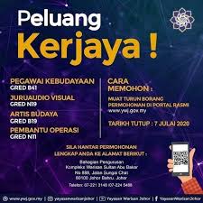 Pembantu muzium (gred s17) 6. Komuniti Johor Yayasan Warisan Johor Mempelawa Facebook