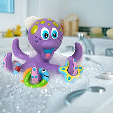 Suitable for those aged 10 months. Amazon Com Nuby Floating Purple Octopus With 3 Hoopla Rings Interactive Bath Toy Baby