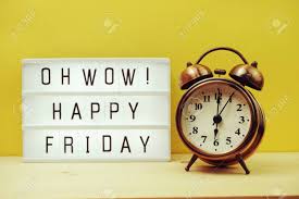 Alarm clock regular alarm clock:version 1. Happy Friday Text In Light Box With Alarm Clock On Yellow Background Stock Photo Picture And Royalty Free Image Image 134341269