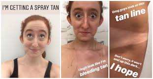 Naturally drier areas of the skin, like the elbows, ankles, and knees, will absorb more pigment, so always apply a protective barrier cream before the tan so that they don't go. I Tried Getting A Spray Tan And This Is What Happened To My Pale Skin Littlethings Com