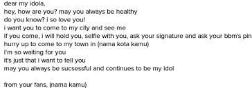 Berikut ini contoh surat pribadi dalam bahasa inggris: 14 Contoh Surat Dalam Bahasa Inggris Untuk Idola