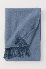 Pattern Weave Blanket Steel Blue Home All H M Gb Woven Throw Pattern Woven Blanket