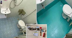 Semburkan pada lantai yang berdaki atau kotor. Diy Makeup Tandas Guna Epoxy Boleh Tutup Lubang Celah Mozek Selesaikan Masalah Lantai Bocor Vanilla Kismis