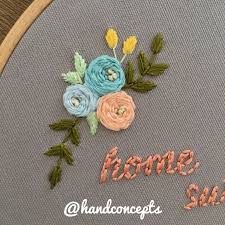 Detail Embroidery Kasnak Cicek Isleme Pano Handconcepts Cicek