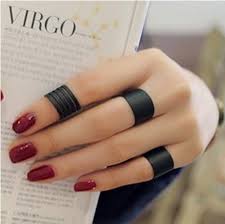 Нова мода черен Откриването на пръстен 3 пръстени/комплект високо качество  на Midi среден пръст кокалчетата на пръстен комплект за жени В категория  пръстени - Bests-qual.news