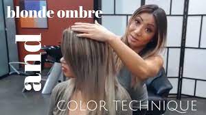 Ombre hair is lit right now. Blonde Ombre And Color Technique Youtube