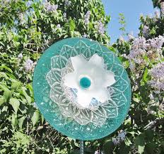 Well you're in luck, because here they come. Reserve Private Sale Teal Garden Art Yard Suncatcher Upcycled Repurposed Glass Garden Art Art Glass Flowers Glass Art Pictures