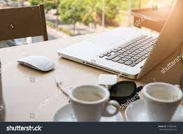Office Table With Laptop Computer And Coffee Cup Morning Light Ad Sponsored Laptop Computer Office Table Coffee Cups Office Table Morning Light