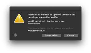 Macos Catalina Error Terraform Cannot Be Opened Because The Developer Cannot Be Verified Issue 23033 Hashicorp Terraform G Development Github Verify